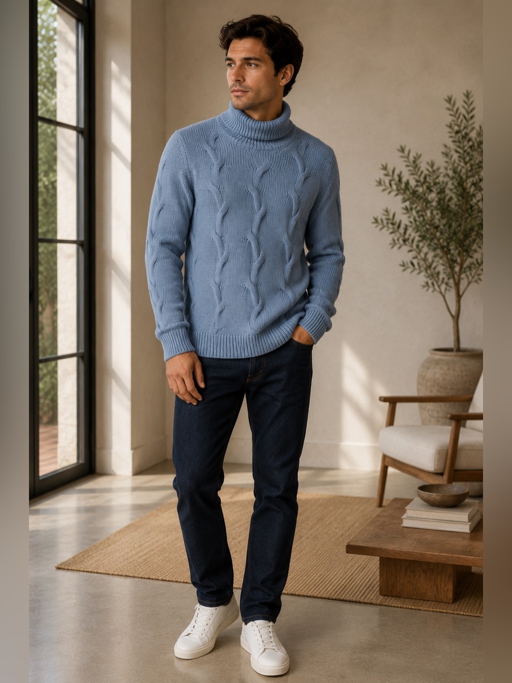 NWT BRAX Brian Wool Blend Turtleneck Men Sweater  Size EU(48) / US(Small)